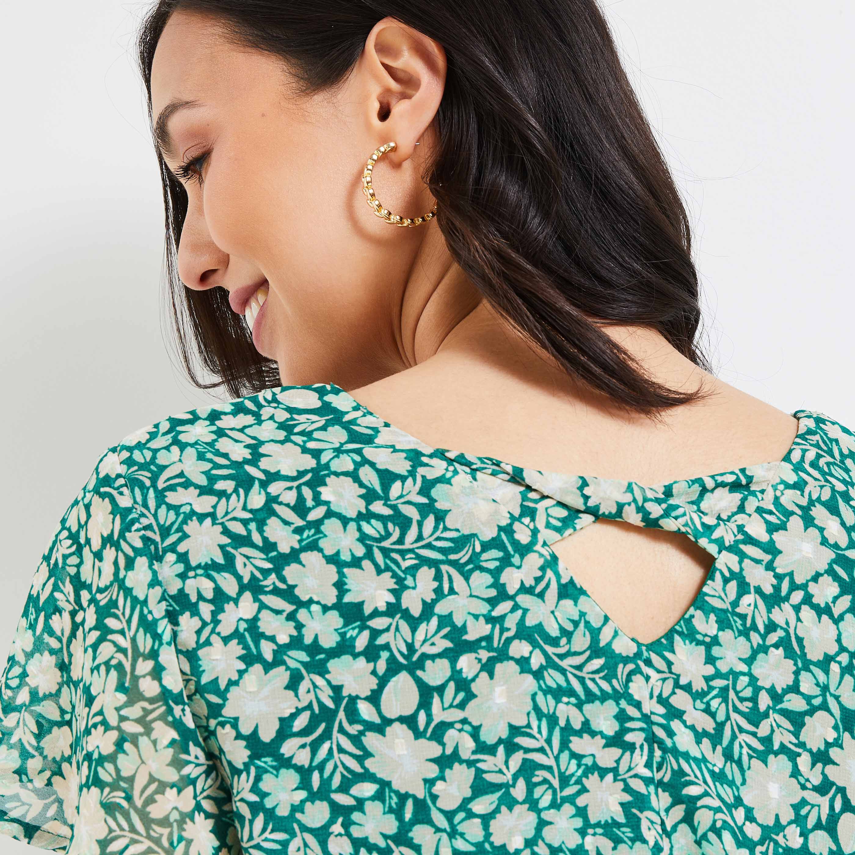 Robe imprimée femme - VERT