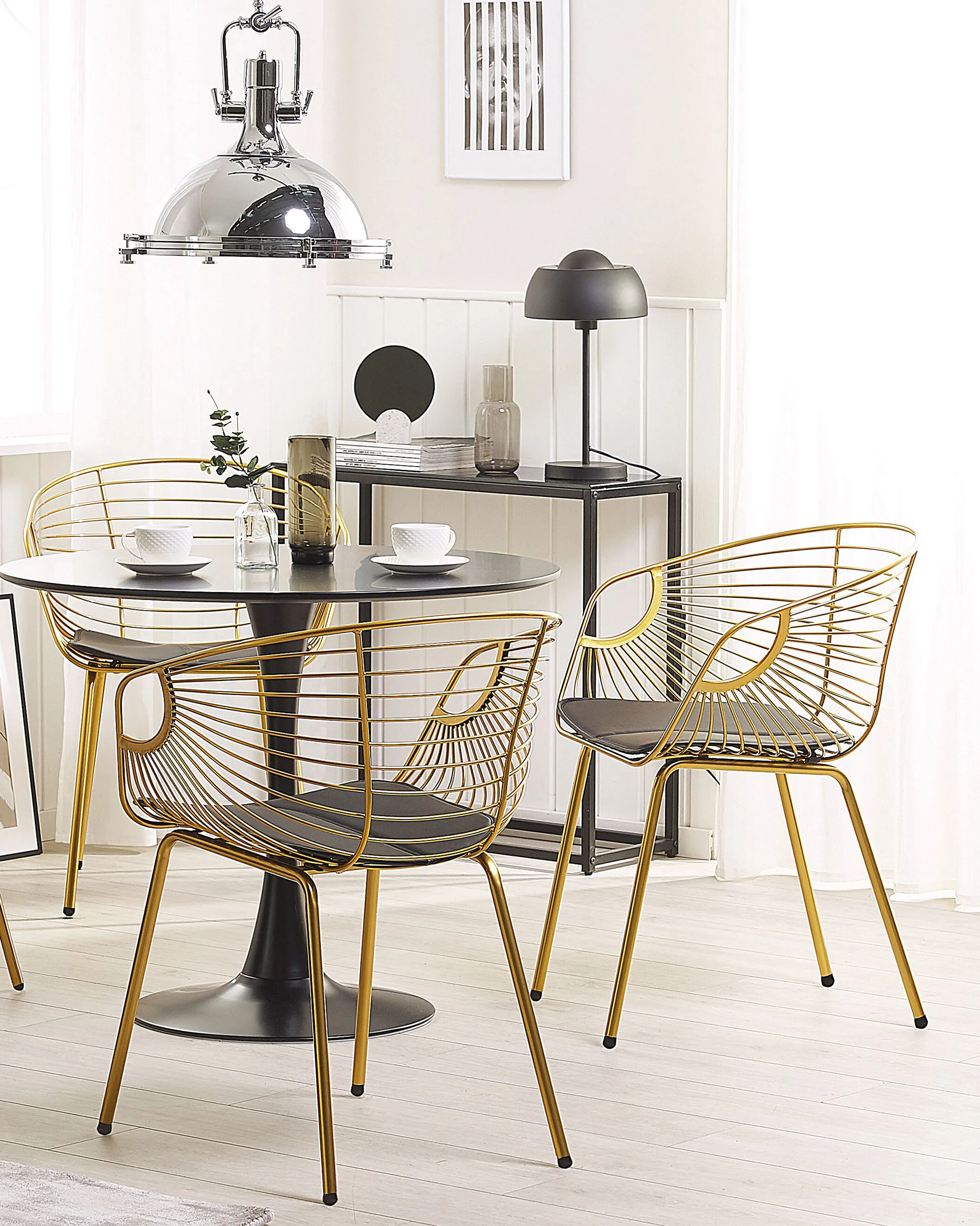 Set van 2 eetkamerstoelen HOBACK Metaal Goud
