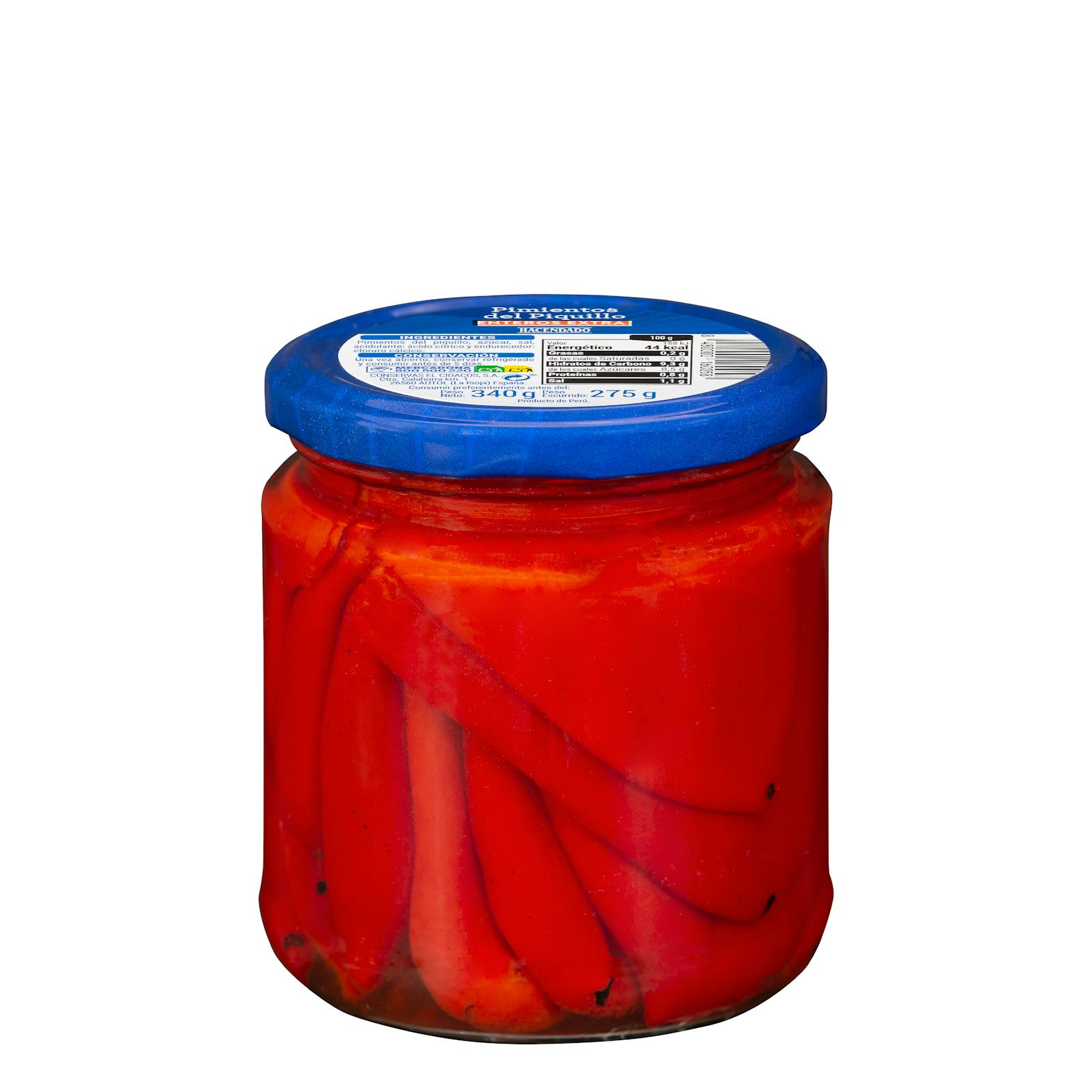 Piments piquillos entiers extra Hacendado
