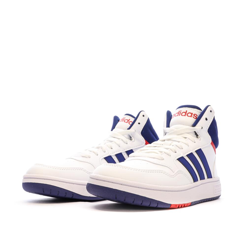 Adidas Baskets Blanche/Marine Garçon Adidas Hoops 3.0