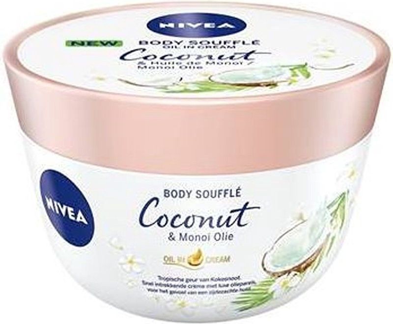 3x Nivea Body Souffle Coconut en Monoi Olie 200 ml