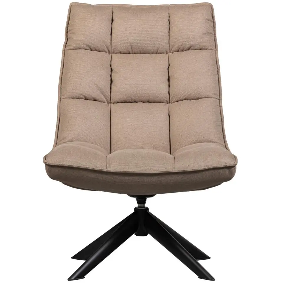 WOOOD Jouke Draaifauteuil - Polyester - Zand - 97x70x85