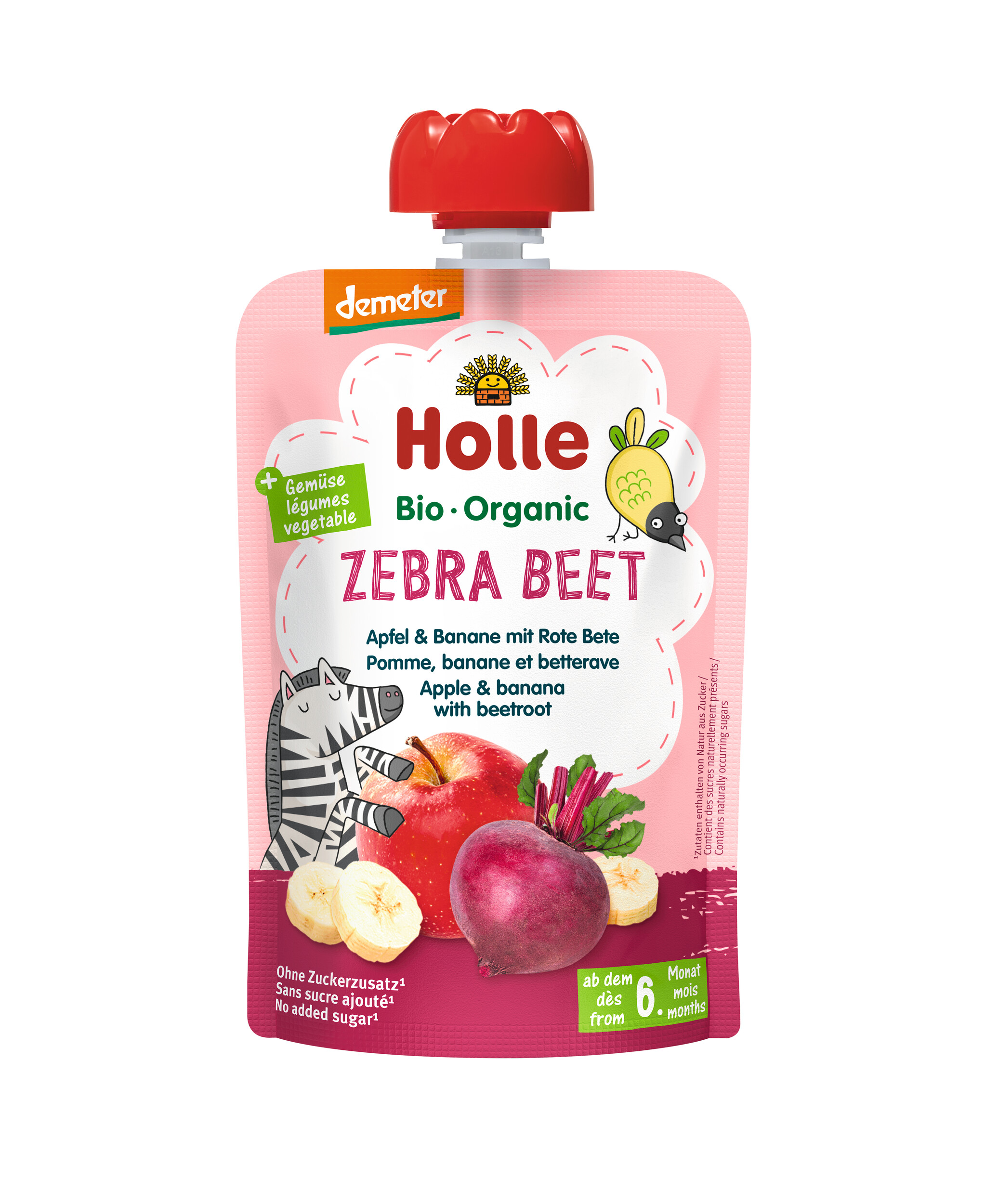 HOLLE Zebra Beet Pouchy Apfel Banane rote Beete 100 g
