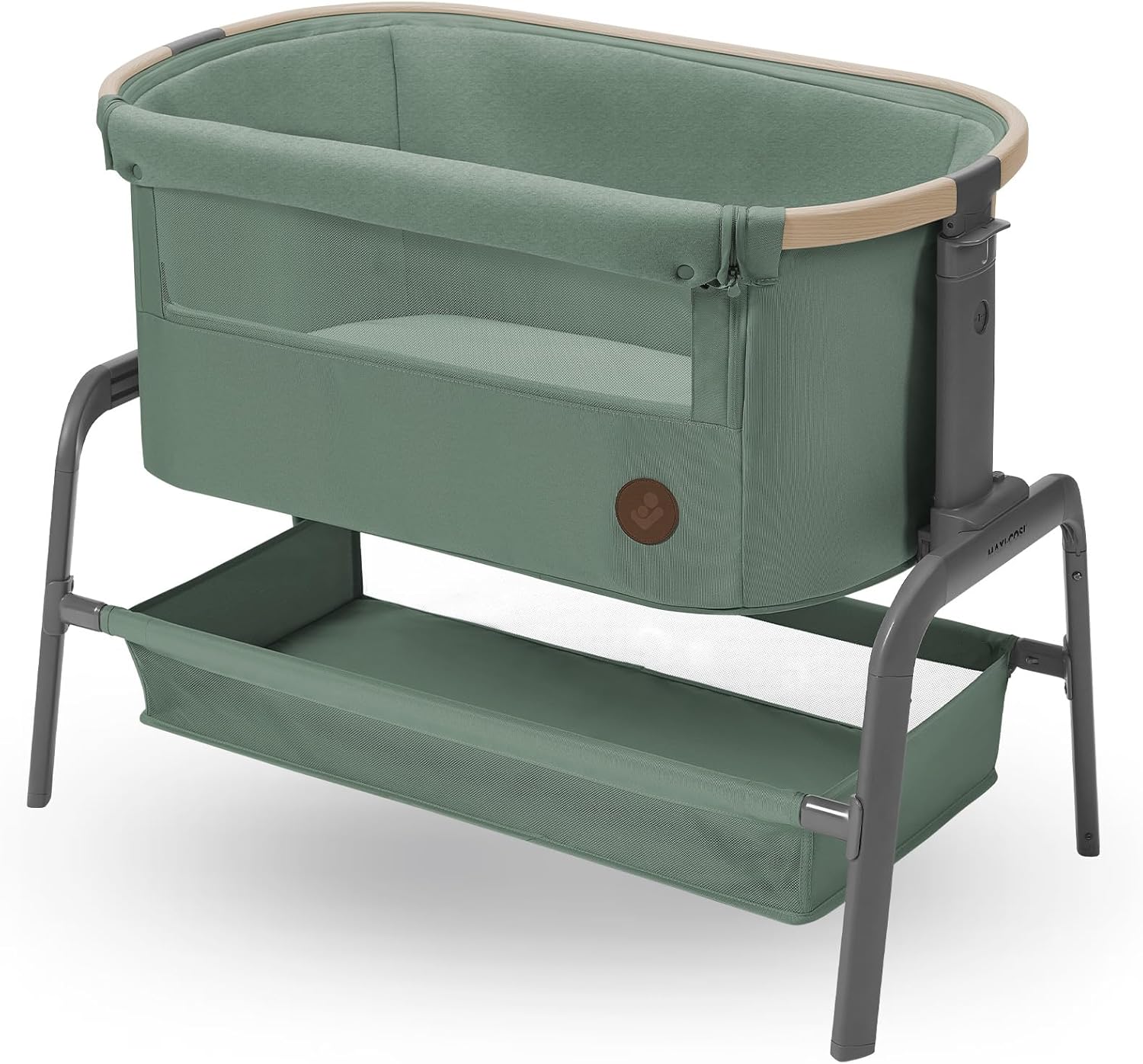 Maxi-Cosi Iora Berceau Cododo, Lit Cododo Bebe Pliable, 0-6 Mois, 9 kg Max, 4 Inclinaisons et 5 Hauteurs, Système Coulissant, Matelas Confort, Grand Panier, Facile à Transporter, Essential Graphite