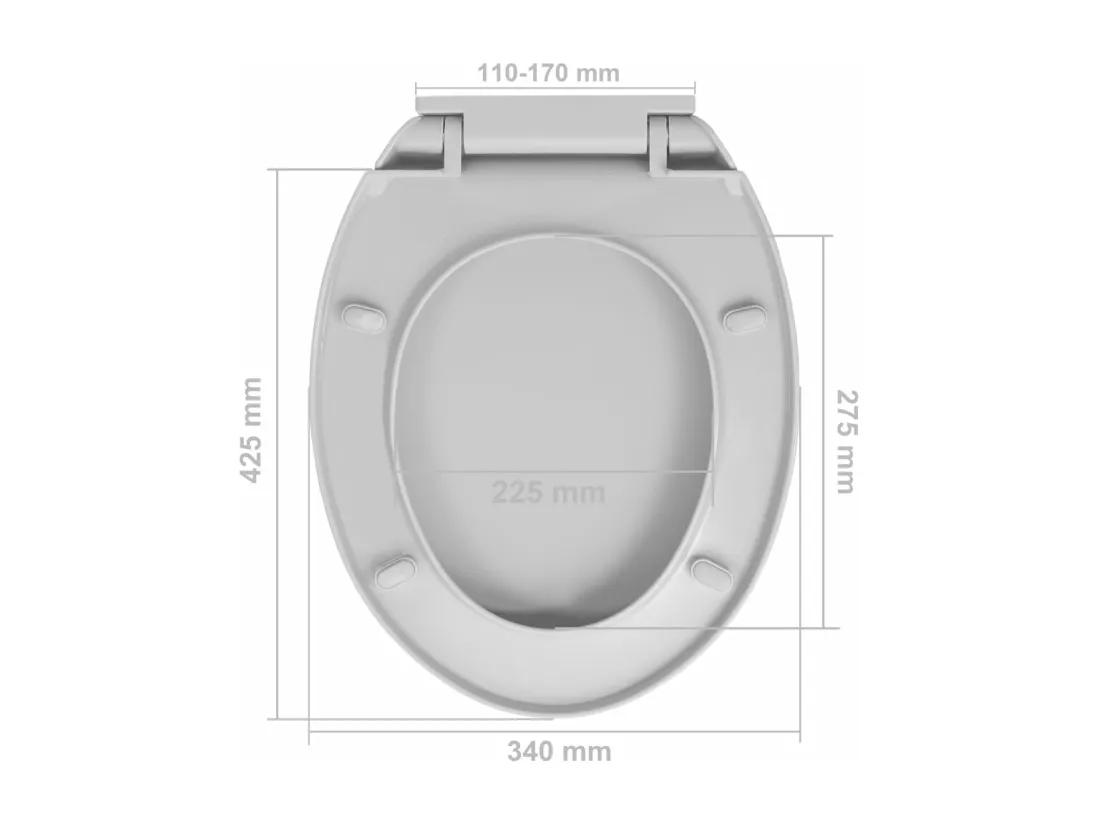 Siège de toilette abattant grise 46 x 34 x 5 cm 02_0002916