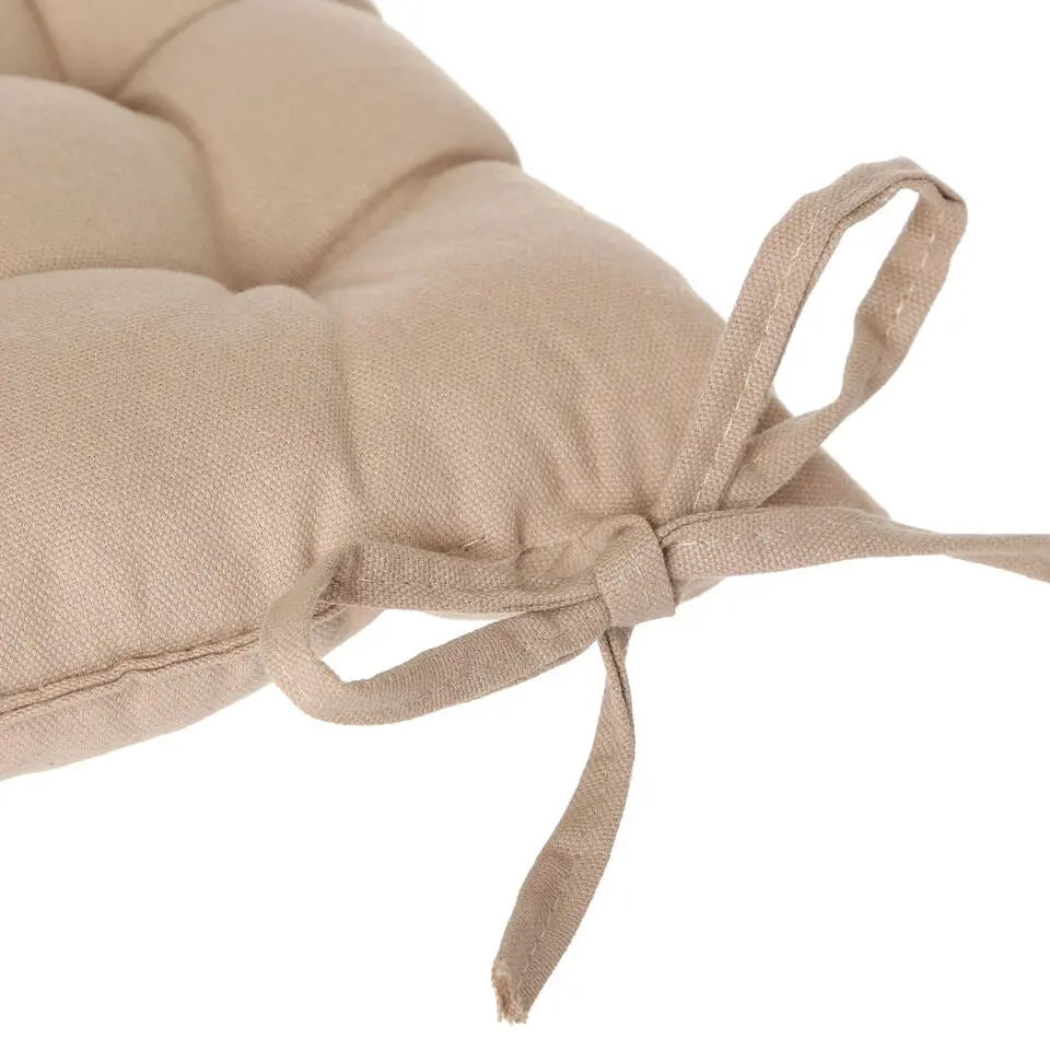 Atmosphera Stoelkussen - beige - katoen - 36 x 36 x 4 cm