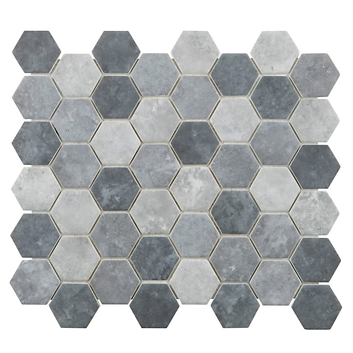 Mosaique verre recyclé Manon gris L. 32,5 x l. 28 cm Mat Inter