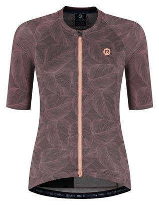 Maillot Manches Courtes Vélo Rogelli Essential Graphic II Bordeaux/Corail Femme