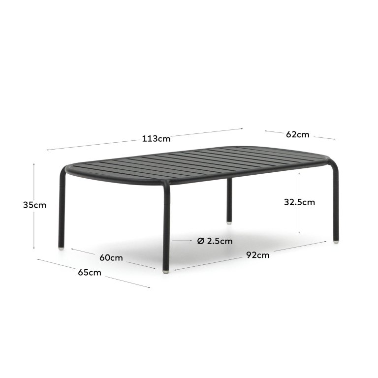 Kave Home Joncols Outdoor salontafel 113x62 groen