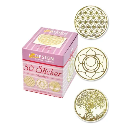 Avery Zweckform Z-Design 56817, Sticker auf Rolle, Lebensblume, -baum, 50 Aufkleber