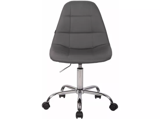 Chaise de bureau - Similicuir & Métal chromé - Gris - Reims