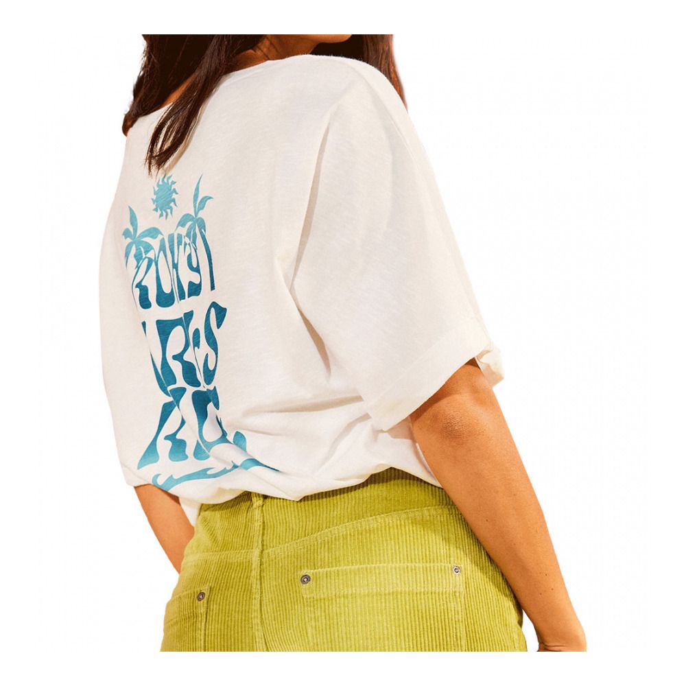 Roxy BACKSIDE SUN B - Tee-shirt Femme snow white