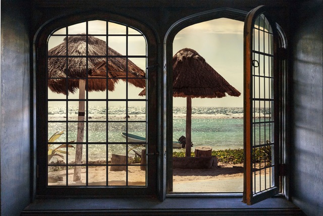 queence Wandsticker »Urlaub« Wandsticker, Wandbild, selbstklebend, 3D, Fenster