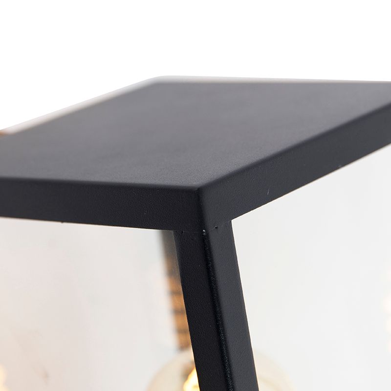 Moderne buiten wandlamp zwart met glas 30 cm - Rotterdam