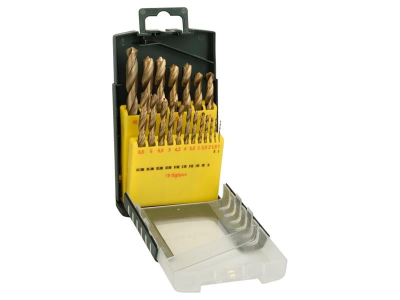 Bosch Metallbohrer-Set HSS-TiN, 19-teilig 19-teiliges HSS-TiN- Spiralbohrer-Set