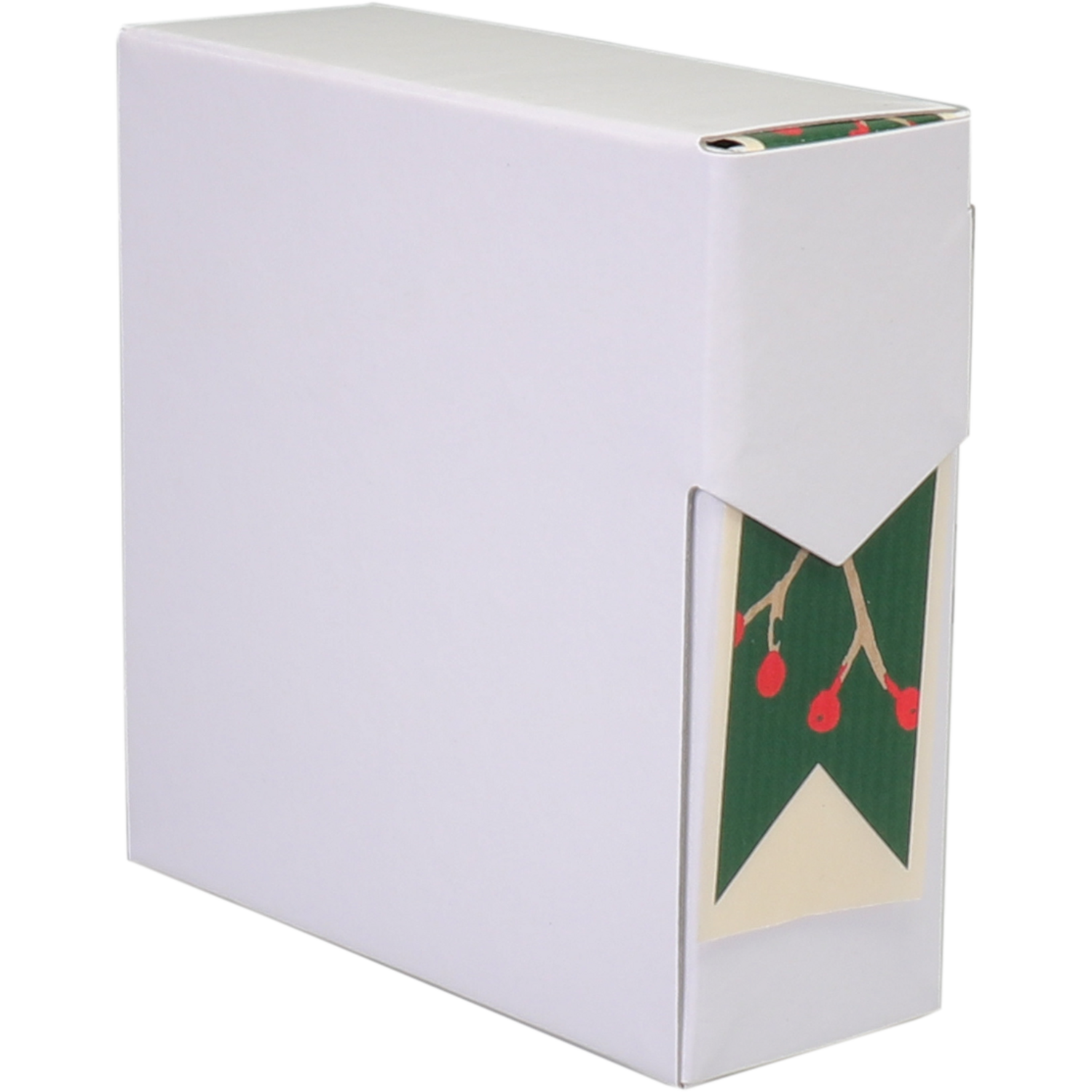Etiket, papier, Vaandel blad, 60x30mm, bruin kraft/groen