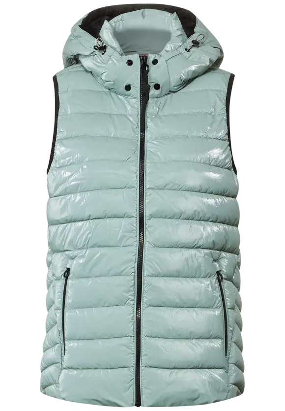Glänzende Kurz-Steppweste - polar mint