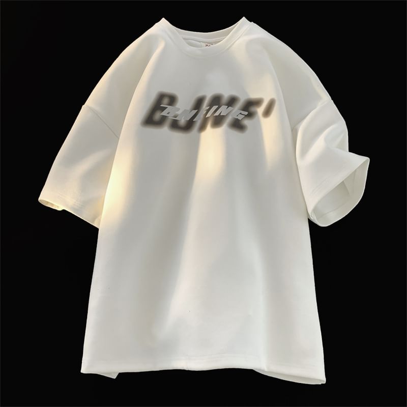 Wescosso - T-shirt met korte mouwen, ronde hals en belettering