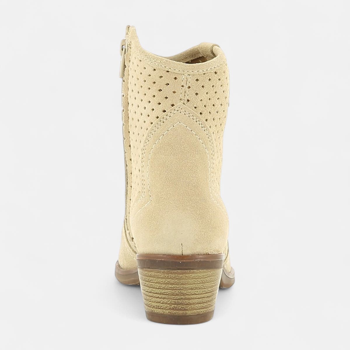 Santiags à talon Femme en cuir beige