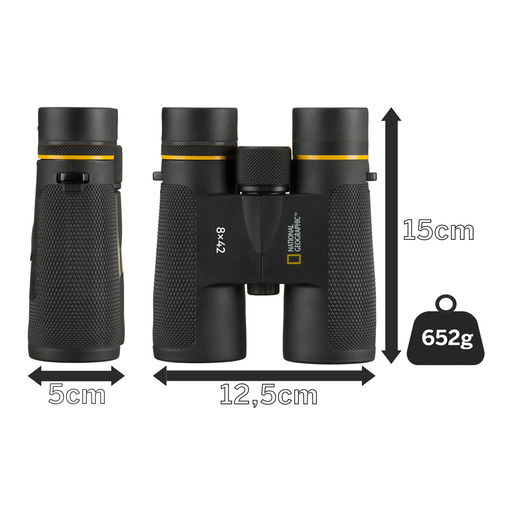 Pacote Prismáticos 8x42 + Walkie-talkies National Geographic