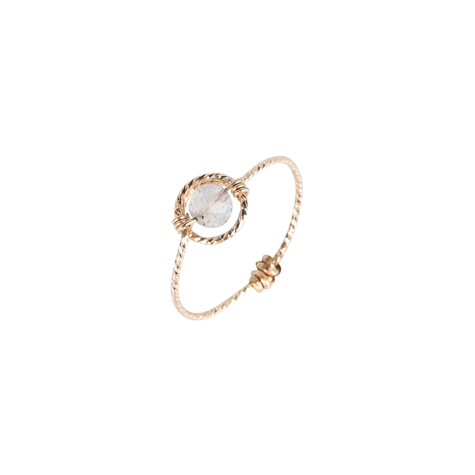 SWAN - Bague avec pierre naturelle en laiton| Doré