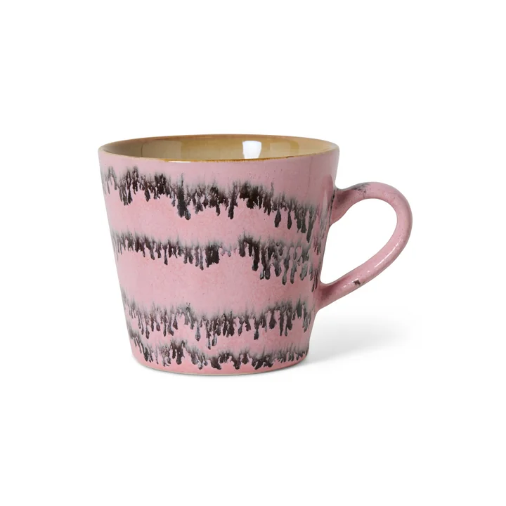 HKliving - 70's Cappuccino Tasse, 300 ml, bubble
