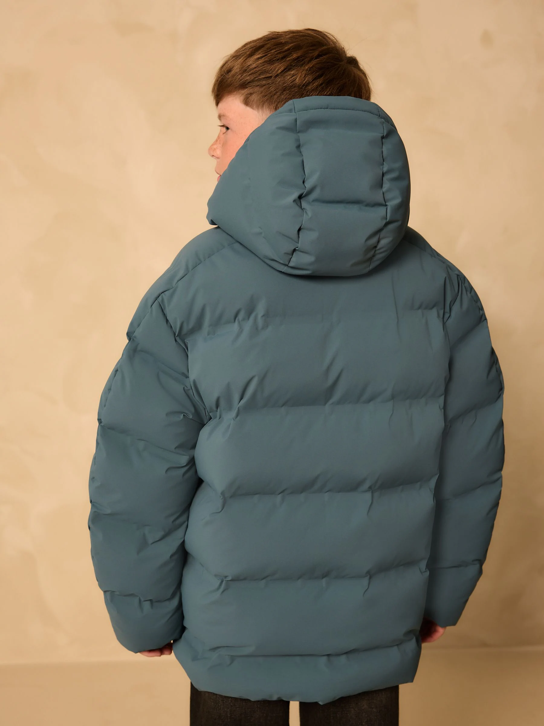 Blauwgroen - Regenbestendige gewatteerde jas met microfleece voering (3-17jr)