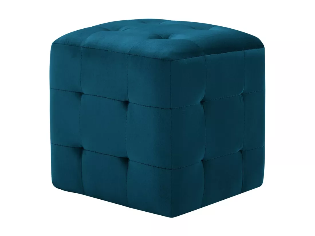 2 pièces Tables de chevet Bleu 30x30x30 cm Tissu velours
