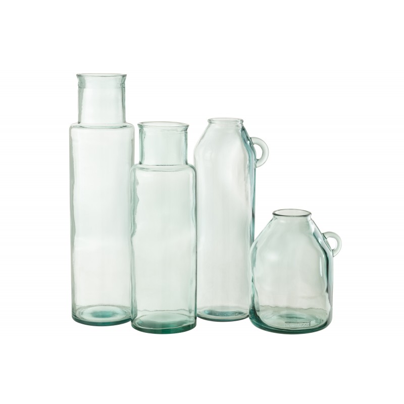 Vase cylindrique en verre transparent 15x15x55 cm