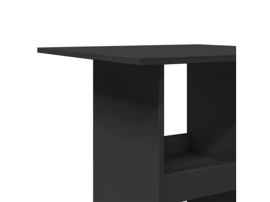 Table de bar avec rangement noir 60x60x102 cm bois d’ingénierie