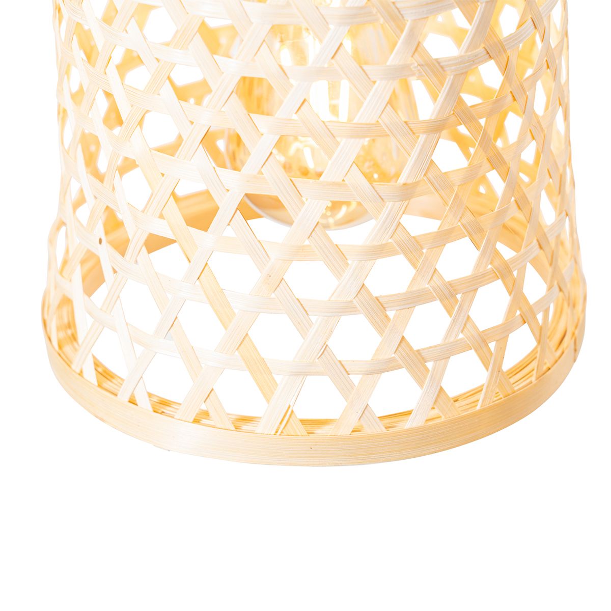 Oosterse hanglamp zwart met bamboe 3-lichts - Rayan