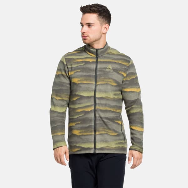 Veste polaire randonnée ODLO MIDLAYER FULL ZIP ROY GRAPHIC DEEP DEPTHS
