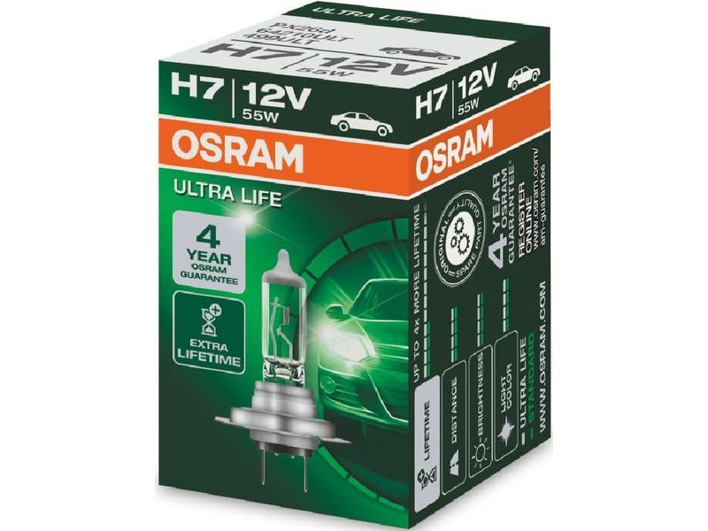 OSRAM Glühlampe H7 ULTRA LIFE 12V 55W PX26d PKW Auto-Glühbirne