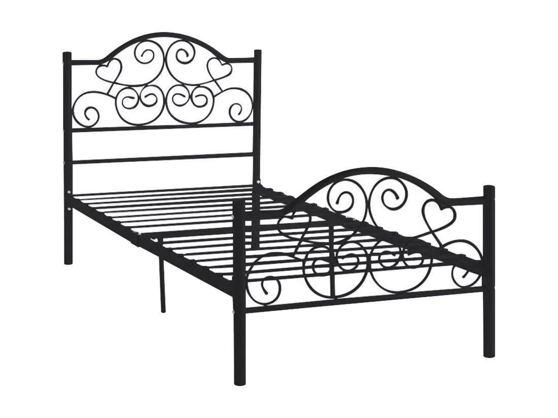 Lit LEYNA - 90 x 190 cm - Métal - Noir
