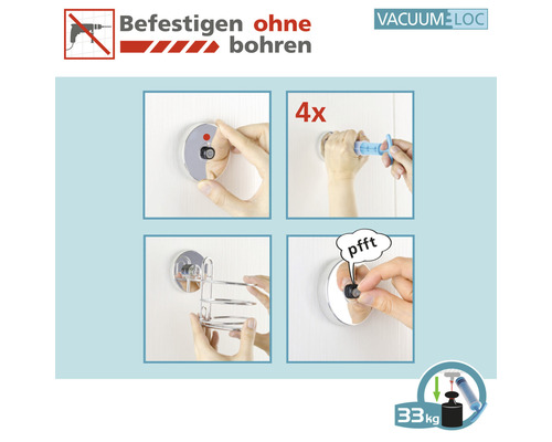 Wenko Vacuum-Loc Premium keukenrolhouder, zilver/bamboe