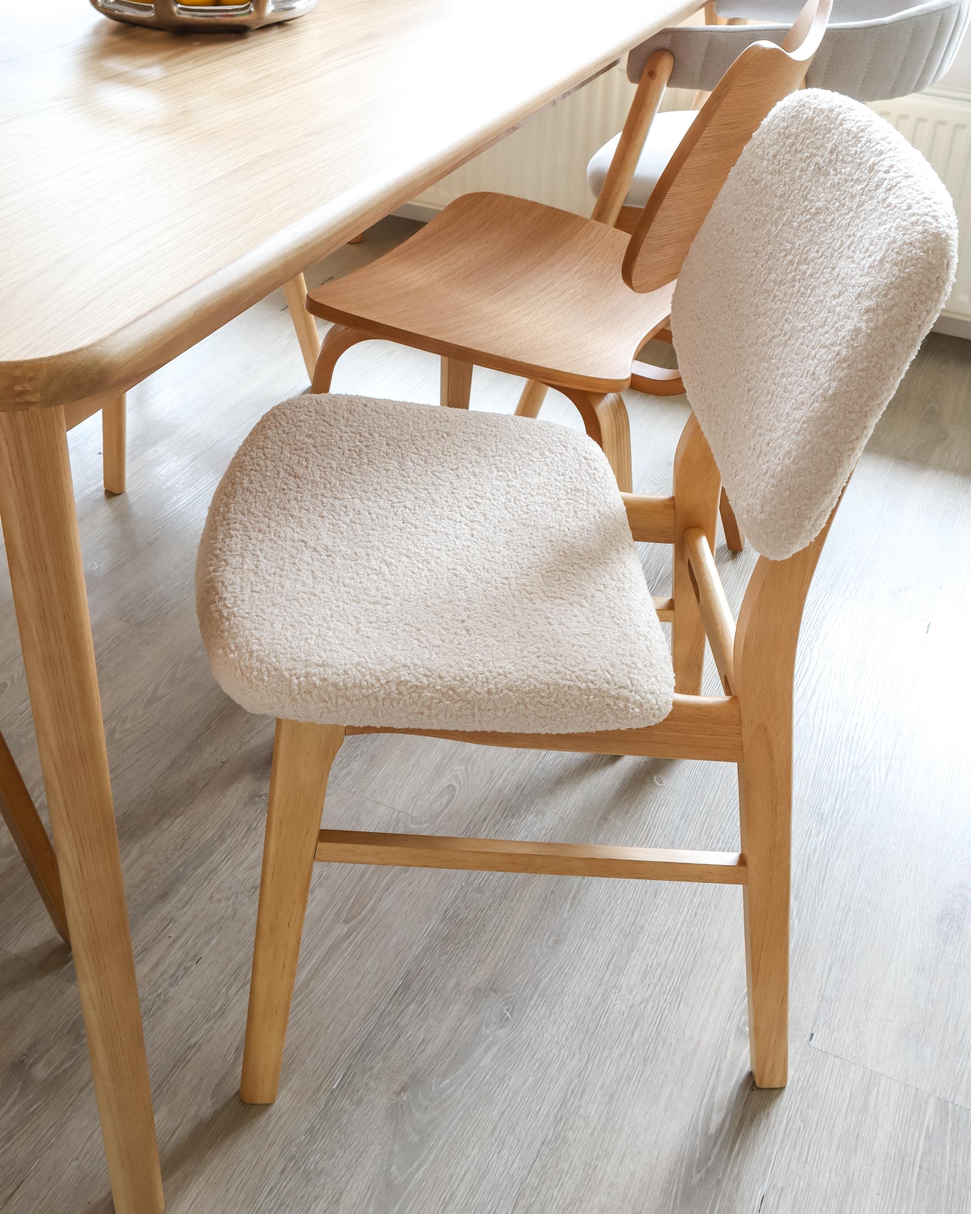Set van 2 eetkamerstoelen ELAINE Hout Lichtbruin/beige