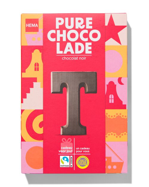 lettre T en chocolat noir 140g