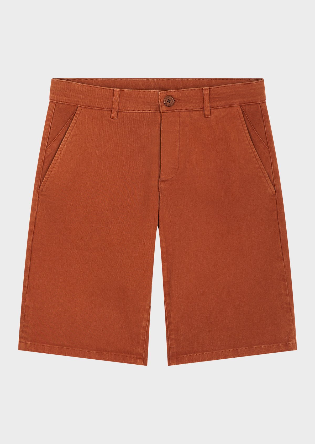 Bermuda en coton stretch uni terracotta