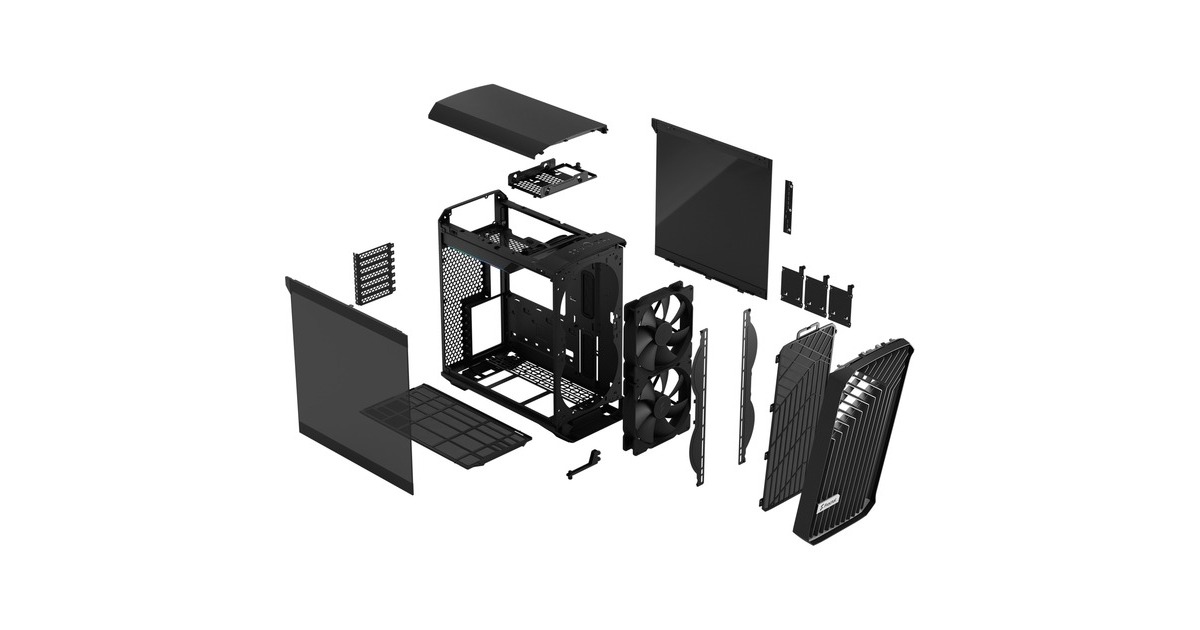 Fractal DesignTorrent Compact Black TG Dark midi tower behuizing  (Zwart | 2x USB-A | 1x USB-C | Tempered Glass, Tweedekans)