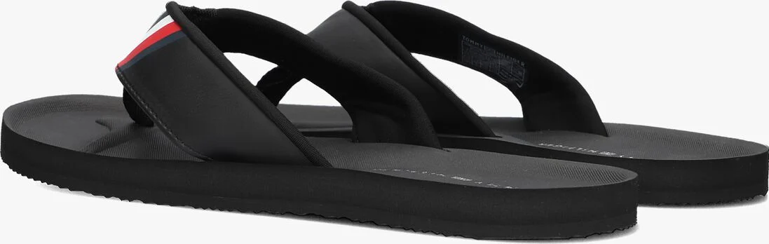 TOMMY HILFIGER zwarte tommy hilfiger teenslippers comfortable padded beach