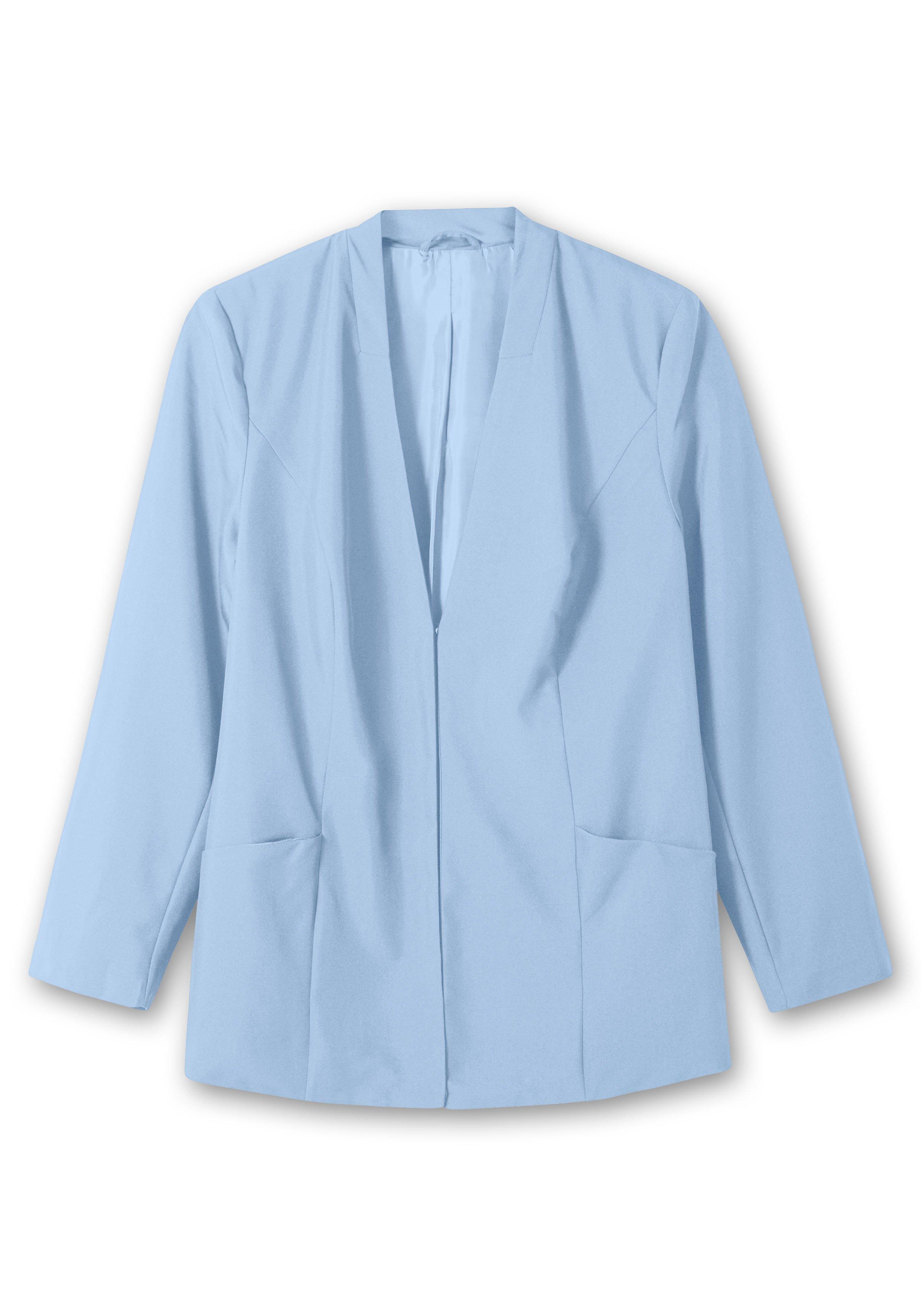 Kragenloser Blazer mit Hakenverschluss