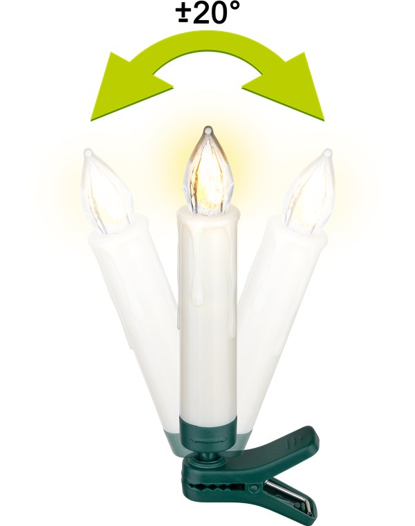 (10er Set) 10cm LED Weihnachtsbaum Kerzen Christbaum Beleuchtung inkl. Fernbedienung (Batteriebetrieben) - Warmweiss