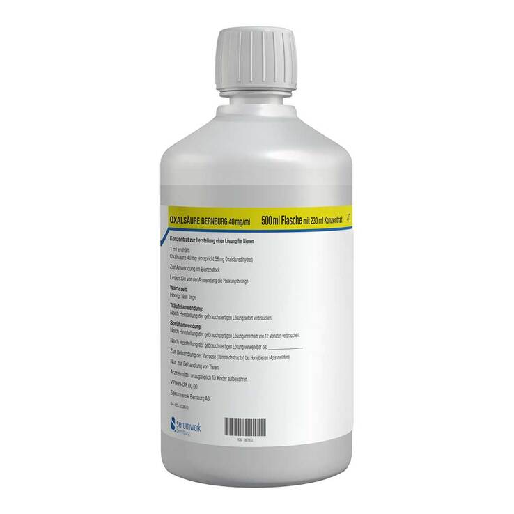 Oxalsäure Bernburg 40 mg / ml Konzentrat H.Lösung für Bienen, 500 ml