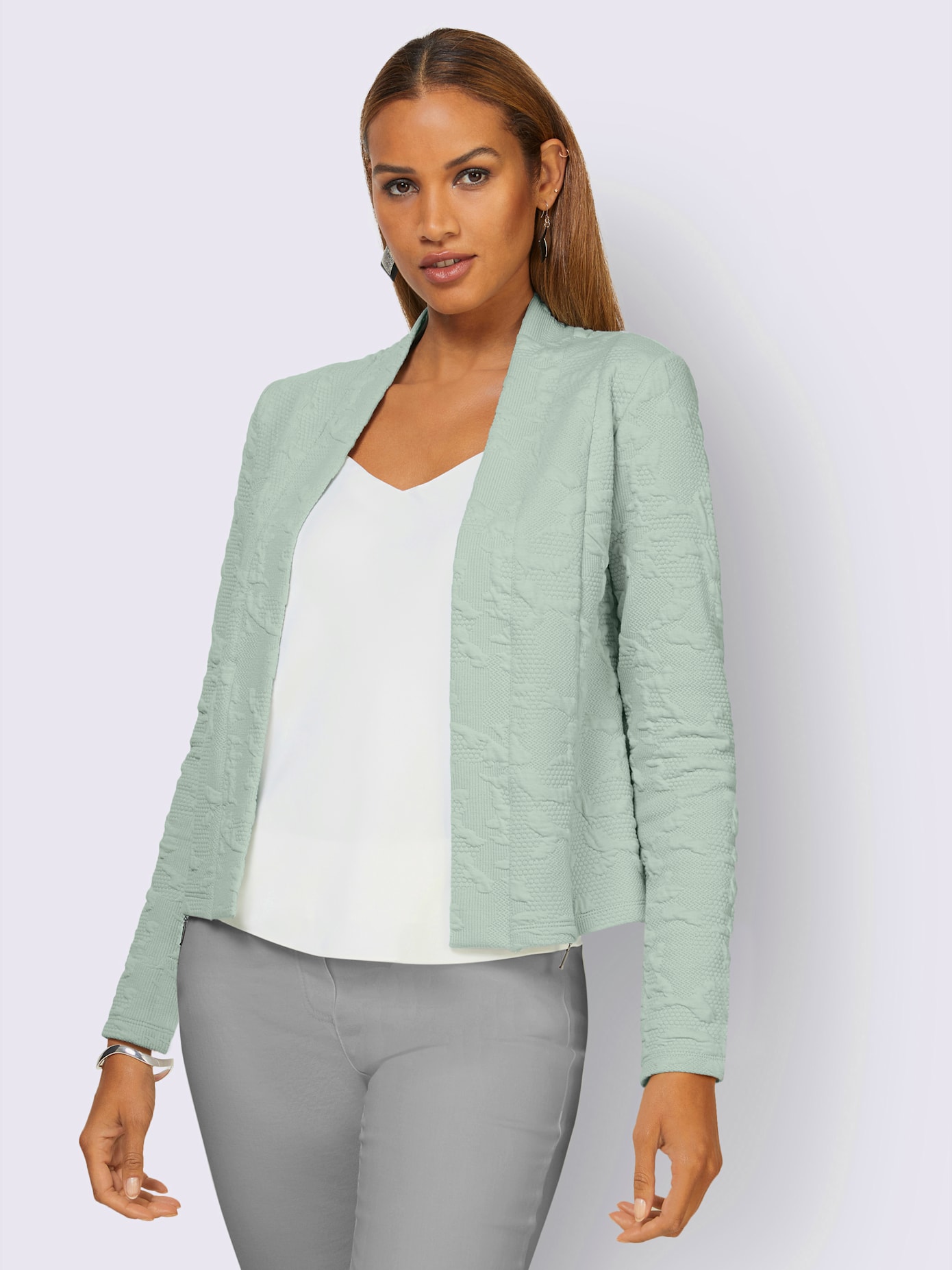 Veste légère structure jacquard