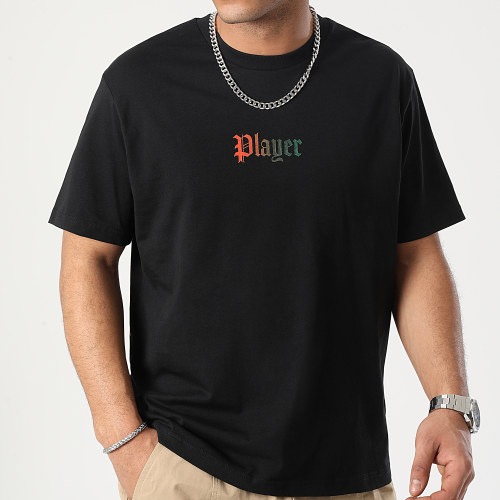 Tee Shirt Oversize Large Player Gradient Vert Orange Noir