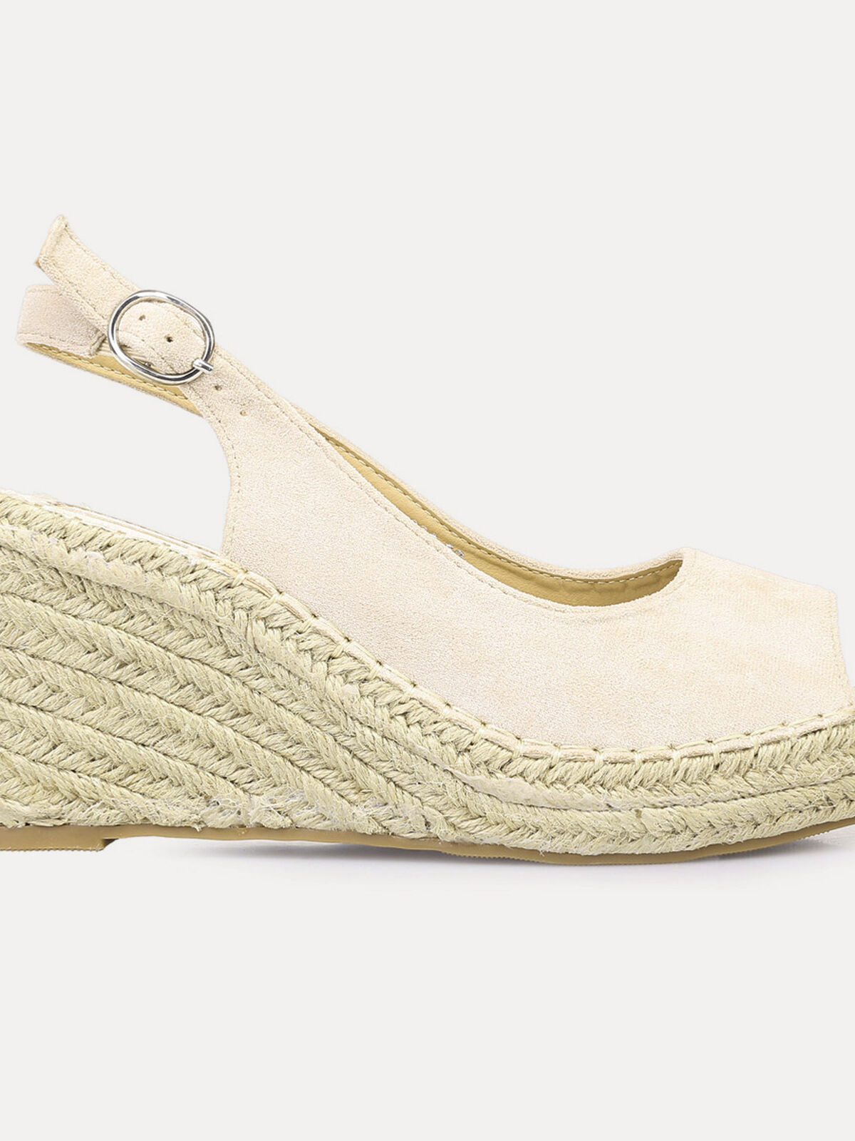 Espadrilles compensées peep toes- Beige