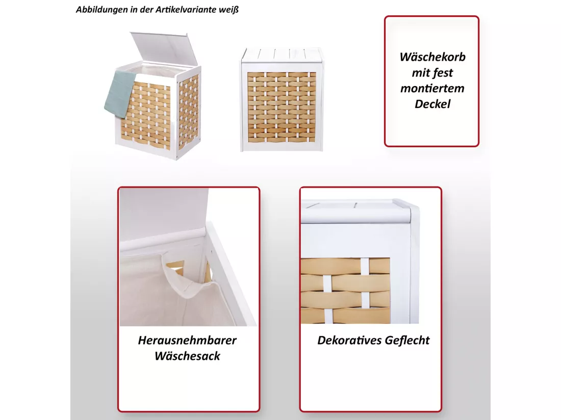 Panier à linge MCW-G37, brun