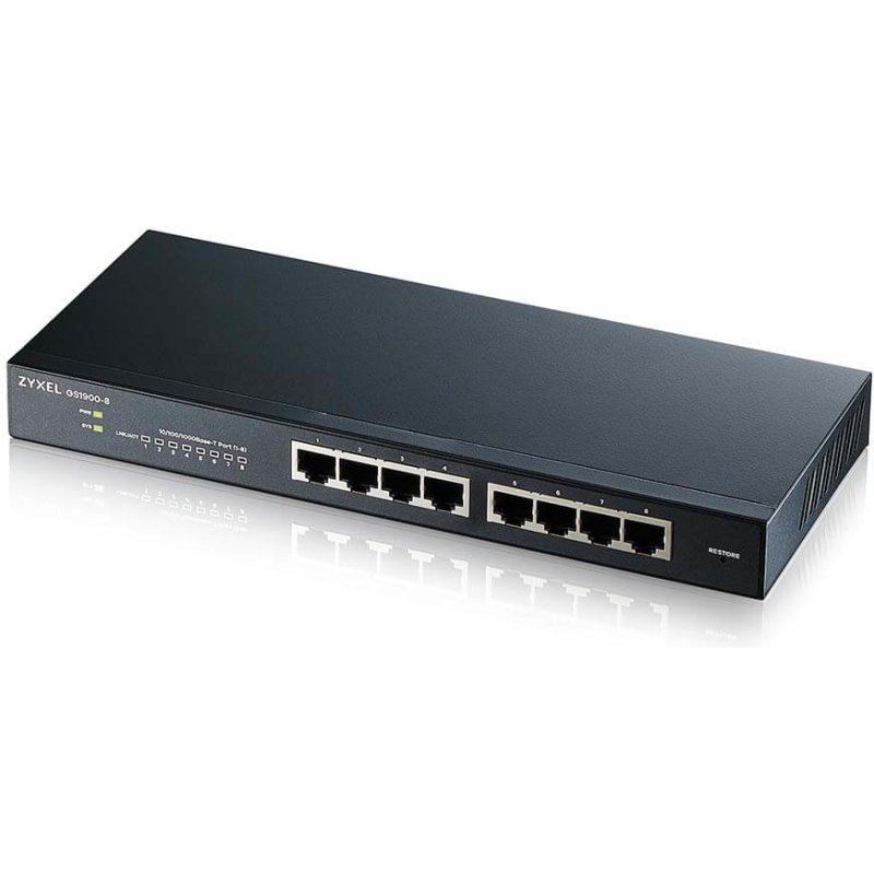 Zyxel GS1900-8 Géré L2 Gigabit Ethernet (10/100/1000) Noir