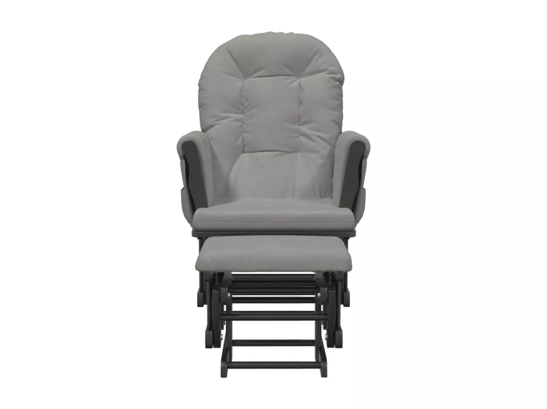 Chaise berçante avec repose-pied Gris clair Tissu