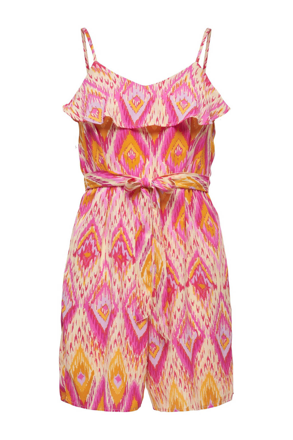 ONLY playsuit KOGSCARLETT met all over print roze/geel